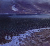 David Rosenthal Antarctic Art Painting Dry Valley Lake Edge